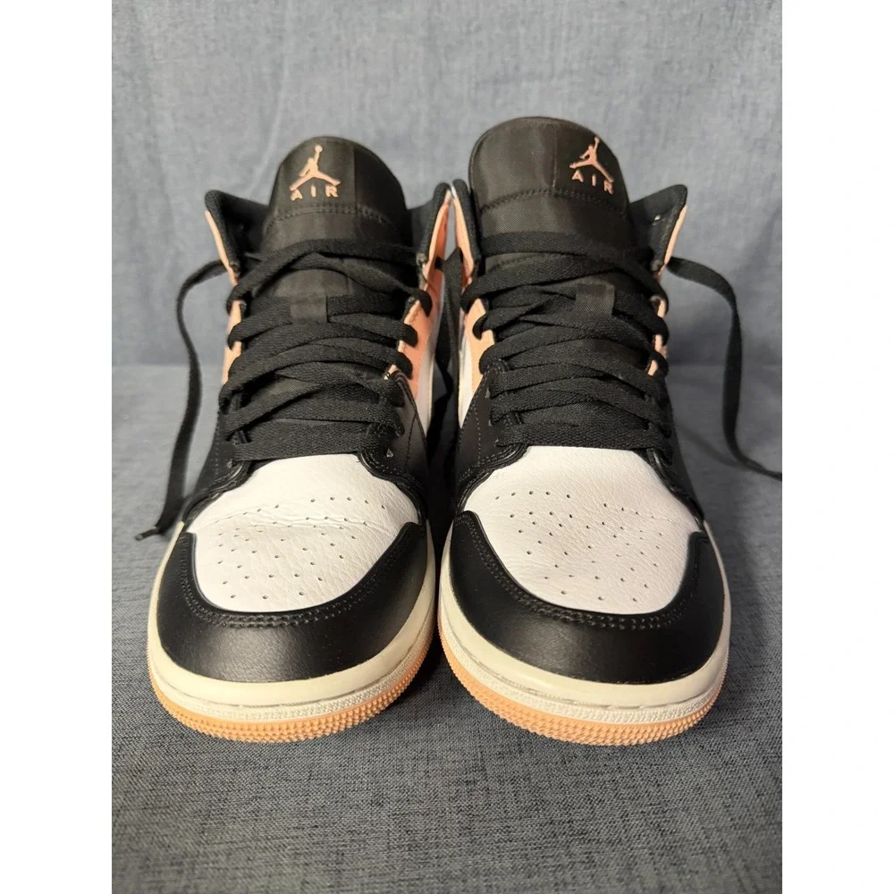Nike Air Jordan 1 Mid Crimson Tint White/Arctic Orange Black 554724-133 Mens 8.5